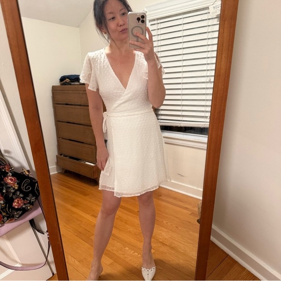 Lulus Flutter Sleeve Wrap Mini Dress - Picture 5 of 8